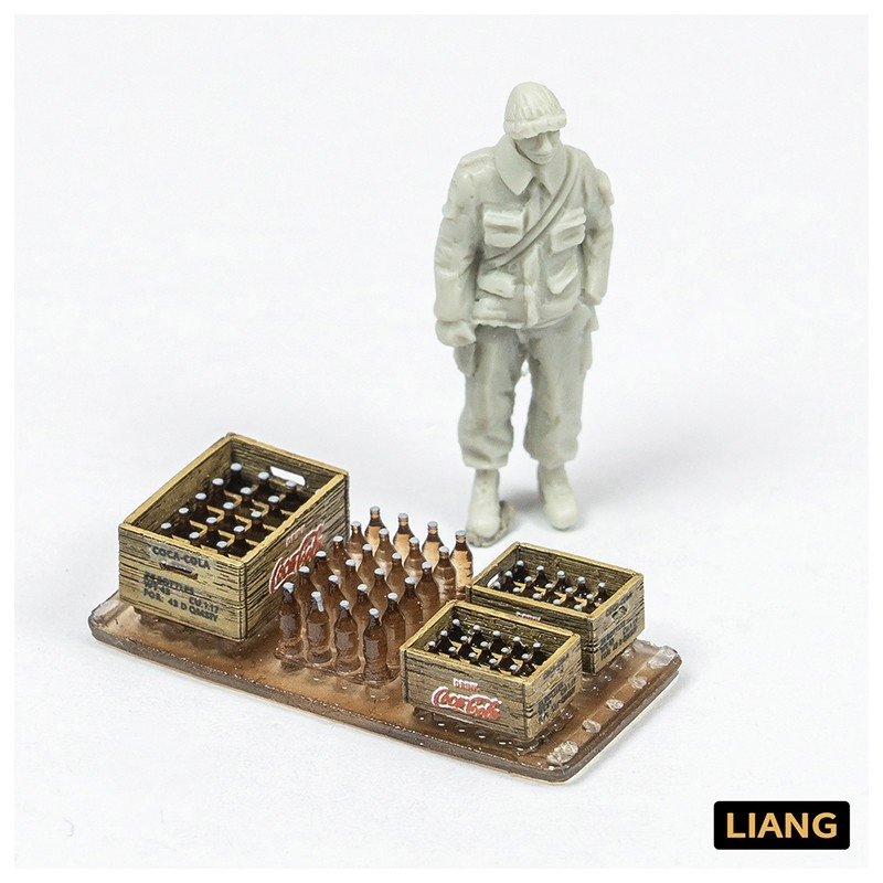 Liang 0434 Beer Soda Bottle Crates WWII x 8 1/48 - 1/72 – immagine 2
