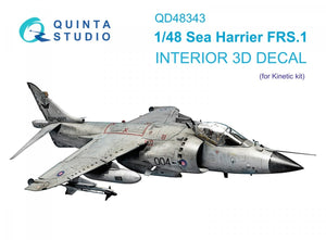 Quinta Studio QD48343 Sea Harrier FRS.1 3D-Printed &amp;amp; coloured Interior on decal paper (Kinetic) 1/48
