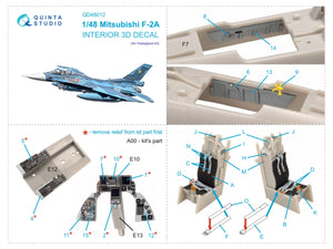Quinta Studio QD48012 Mitsubishi F-2A 3D-Printed coloured Interior on decal paper (Hasegawa) 1/48 – Bild 2