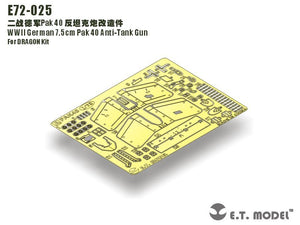 E.T. Model E72-025 WWII German 7.5cm Pak 40 Anti-Tank Gun For DRAGON Kit 1/72 – immagine 7