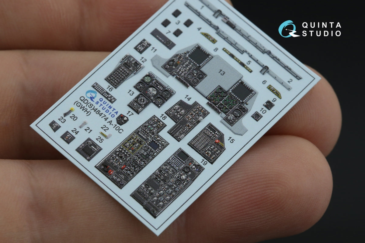 Quinta Studio QDS-48474 A-10C 3D-Printed coloured Interior on decal paper (GWH) (Small version) 1/48 – immagine 7