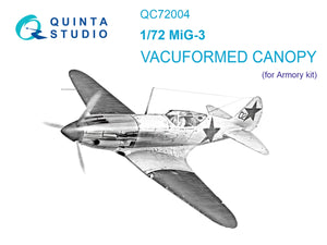 Quinta Studio QC72004 MiG-3 vacuumed clear vacuformed canopy (for Armory kit) 1/72
