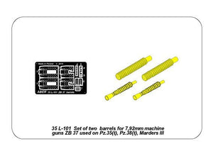 Aber 35L-101 Set of 2 barrels for machine guns ZB 37 used on Pz.35/38(t) tanks 1/35 – immagine 9