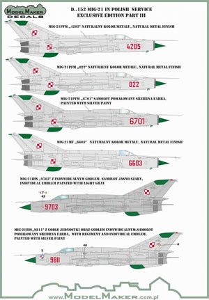 ModelMaker Decals D48152 MiG-21 in Polish service exclusive edition part III 1/48 – immagine 3