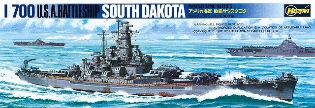 Hasegawa WL607 Cuirassé USS South Dakota (1/700)