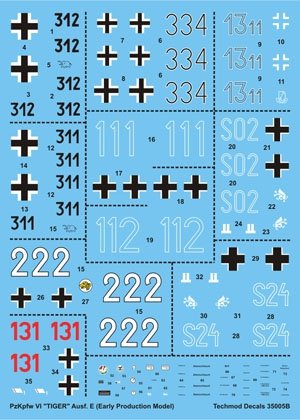 Techmod 35005 - Pz.Kpfw.VI Tiger Ausf.E (Modèle de production précoce) (1/35)