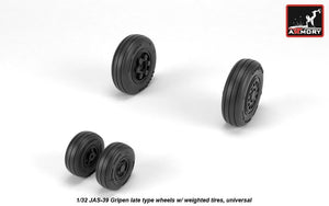 Armory Models AW32503 JAS-39 Gripen wheels w/ weighted tires, late 1/32 – immagine 4