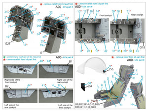Quinta Studio QD32131 F/A-18D Early Intérieur imprimé en 3D et coloré sur papier décalcomanie (Academy) 1/32 – image 12