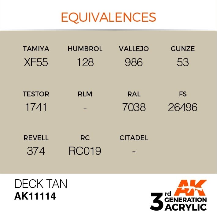 AK Interactive AK11114 DECK TAN – STANDARD 17ml – immagine 3
