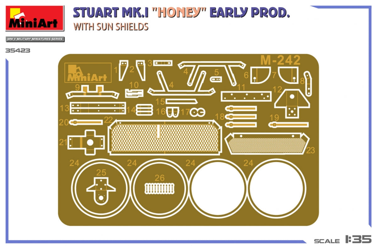 MiniArt 35423 Stuart Mk.I « Honey » Première production avec pare-soleil 1/35 – image 3