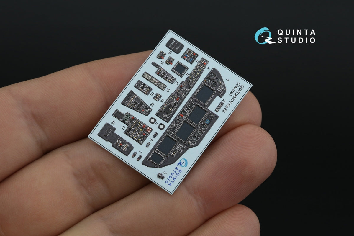 Quinta Studio QDS-48470 Ka-52 3D-Printed coloured Interior on decal paper (Zvezda) (Small version) 1/48 – immagine 6