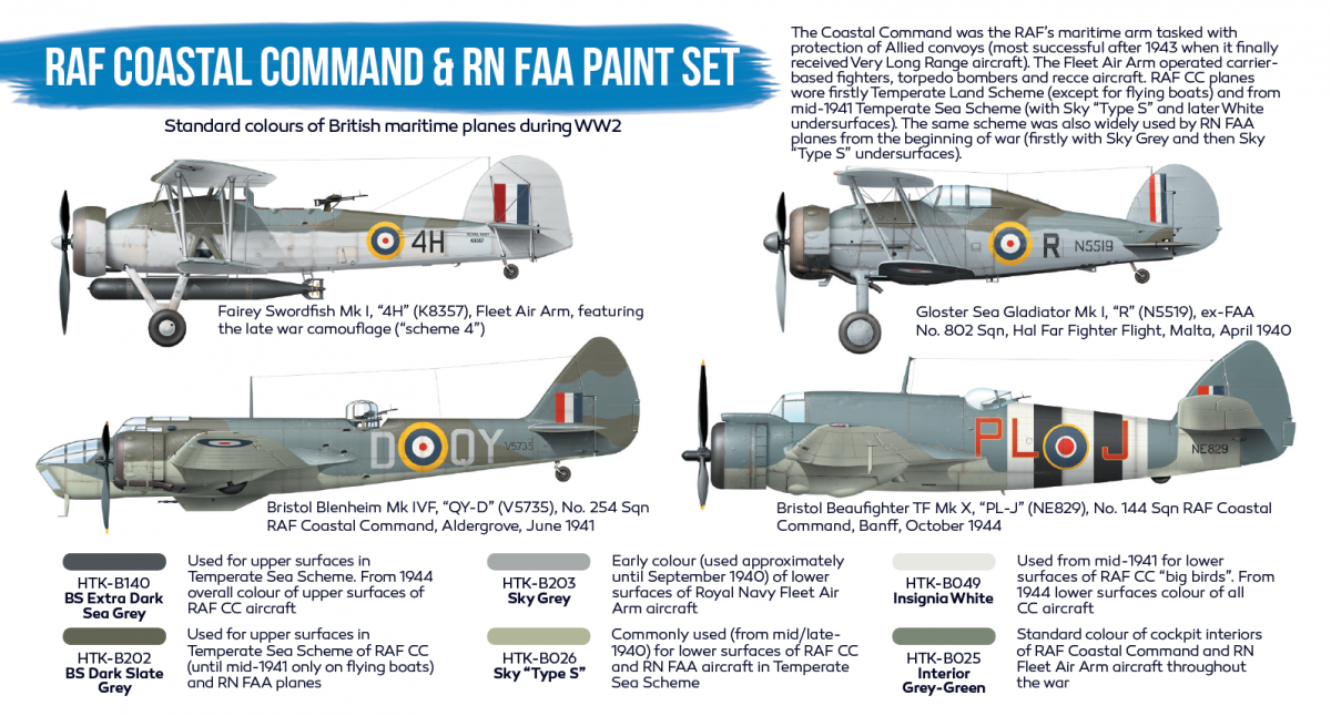 Hataka HTK-BS49 BLUE LINE – RAF Coastal Command &amp;amp; RN FAA paint set 6x17ml – immagine 3