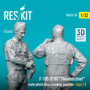 RESKIT RSF32-0069 F-105 (F, G) &amp;quot;Thunderchief&amp;quot; male pilots (in a standing position - type 1) (2 pcs) (3D Printed) 1/32 – Bild 3