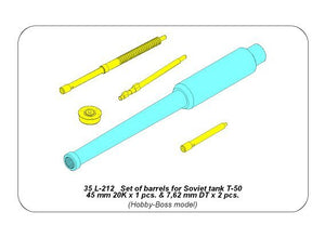 Aber 35L-212 Set of barrels for Soviet tank T-50 45 mm 20K x 1 pcs.; 7,62 mm DT x 2 pcs. 1/35 – Bild 8
