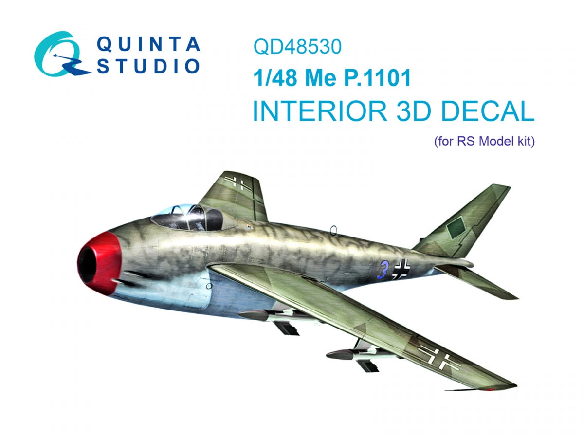 Quinta Studio QD48530 Me P.1101 3D-Printed &amp;amp; colored Interior on decal paper (RS models) 1/48