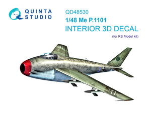 Quinta Studio QD48530 Me P.1101 3D-Printed &amp;amp; colored Interior on decal paper (RS models) 1/48