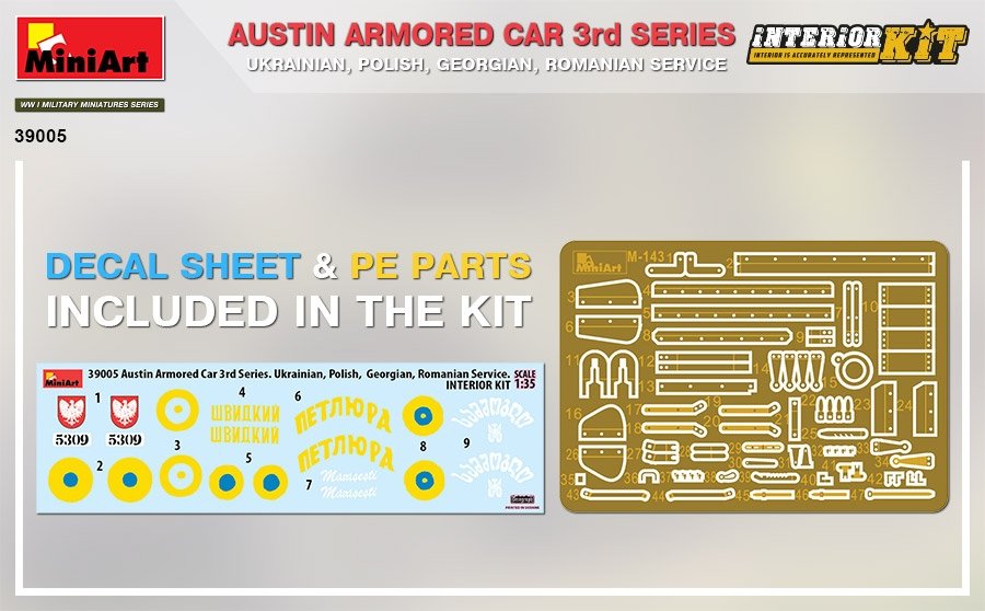 MiniArt 39005 AUSTIN ARMORED CAR 3rd SERIES: UKRAINIAN, POLISH, GEORGIAN, ROMANIAN SERVICE. INTERIOR KIT 1/35 – Bild 5