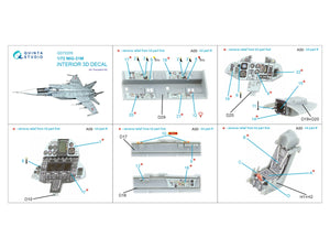 Quinta Studio QD72205 MiG-31M 3D-Printed &amp;amp; coloured Interior on decal paper (Trumpeter) 1/72 – immagine 10