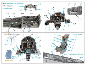 Intérieur imprimé en 3D et coloré sur papier décalcomanie (Meng) pour F-4G (Quinta Studio QD+48341) (avec pièces en résine imprimées en 3D) 1/48 – image 2