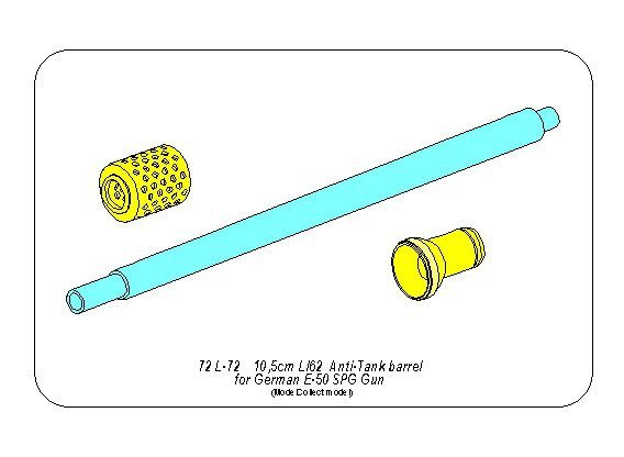 Aber 72L-72 Lufa 10,5cm L/62 A/T do niemieckiego niszczyciela czołgów E50 SPG – immagine 4