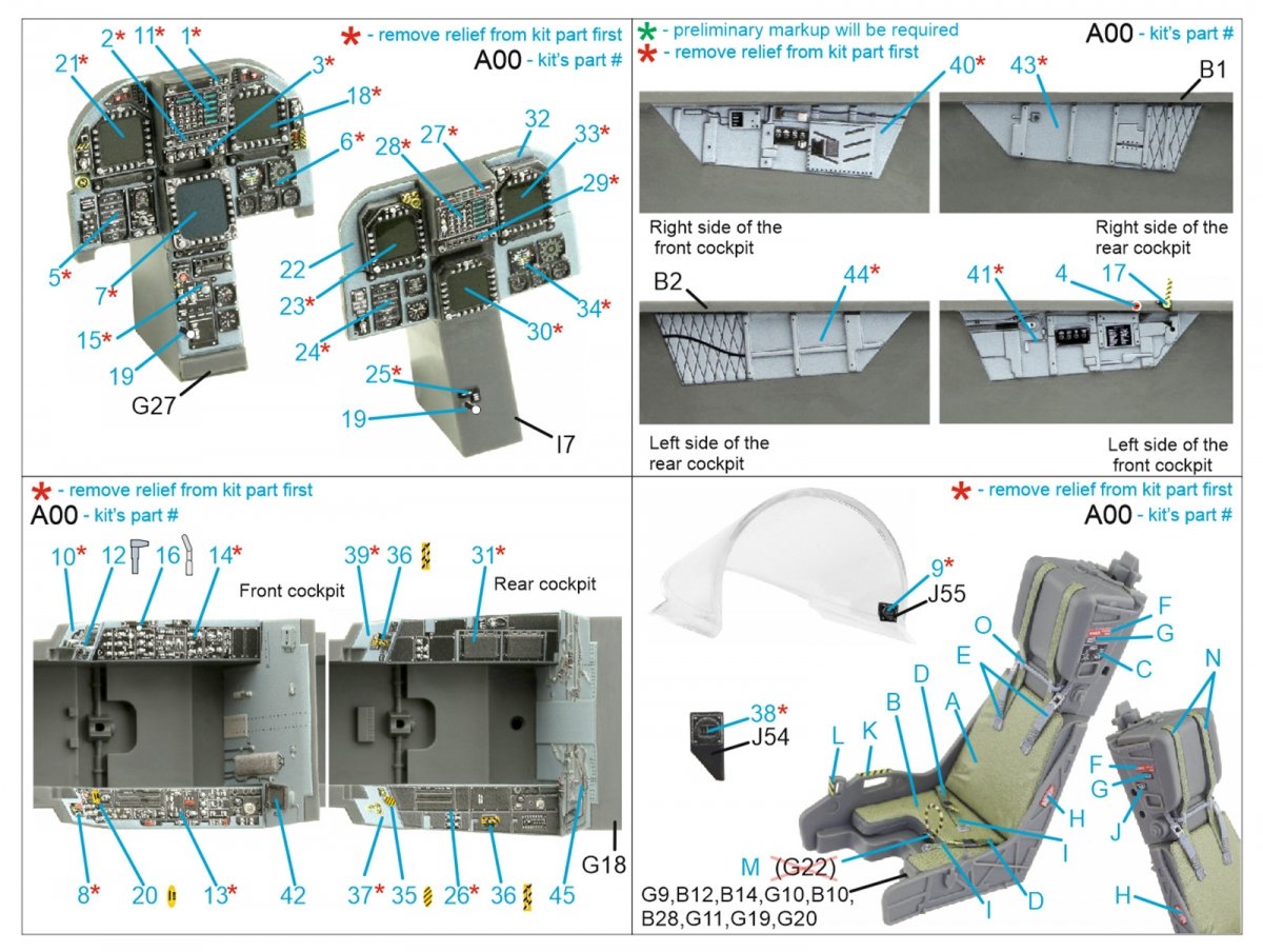 Quinta Studio QD32147 F/A-18B 3D-Printed &amp;amp; coloured Interior on decal paper (Academy) 1/32 – Bild 13