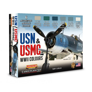 Lifecolor CS46 Acrylic paint set American Aircraft Set 1 USN &amp;amp; USMC WWII 6x22ml
