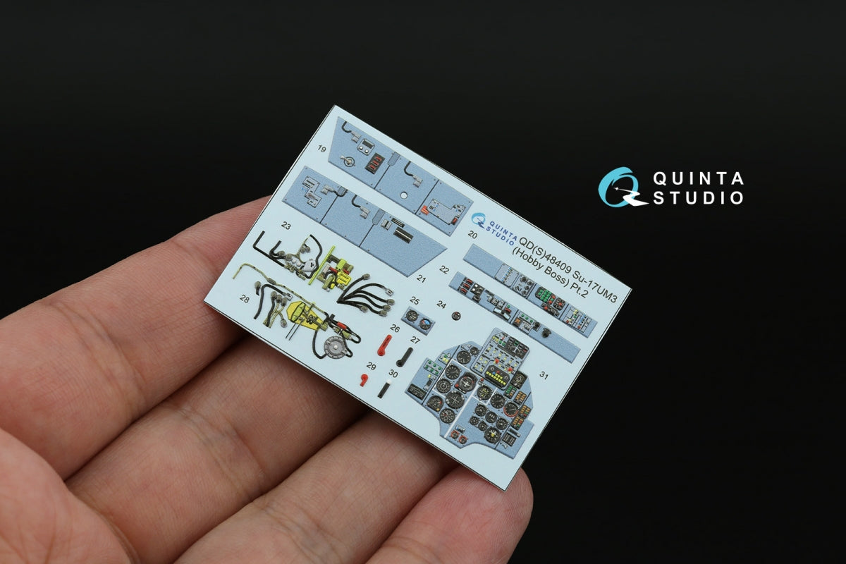 Quinta Studio QD+48409 Su-17UM3 3D-Printed &amp;amp; colored Interior on decal paper (Hobby Boss) (with 3D-printed resin parts) 1/48 – image 6