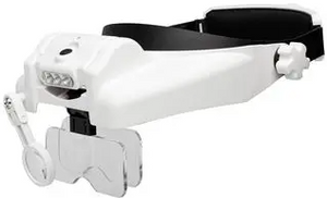 Lightcraft LC1769USB Professional LED Headband Magnifier With Bi-Plate Magnification Loupe / Szkło powiększające, czołowe, Pro LED, 1x 13x – immagine 2