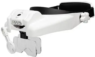 Lightcraft LC1769USB Professional LED Headband Magnifier With Bi-Plate Magnification Loupe / Szkło powiększające, czołowe, Pro LED, 1x 13x – immagine 2