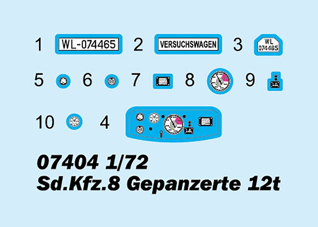 Trumpeter 07404 Sd.Kfz.8 Gepanzerter Zugkraftwagen 12t 1/72 – zdjęcie 3