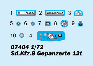 Trumpeter 07404 Sd.Kfz.8 Gepanzerter Zugkraftwagen 12t 1/72 – zdjęcie 3