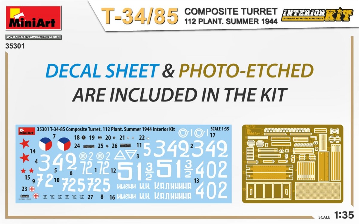 MiniArt 35301 T-34/85 COMPOSITE TURRET. 112 PLANT. SUMMER 1944 INTERIOR KIT 1/35 – zdjęcie 2