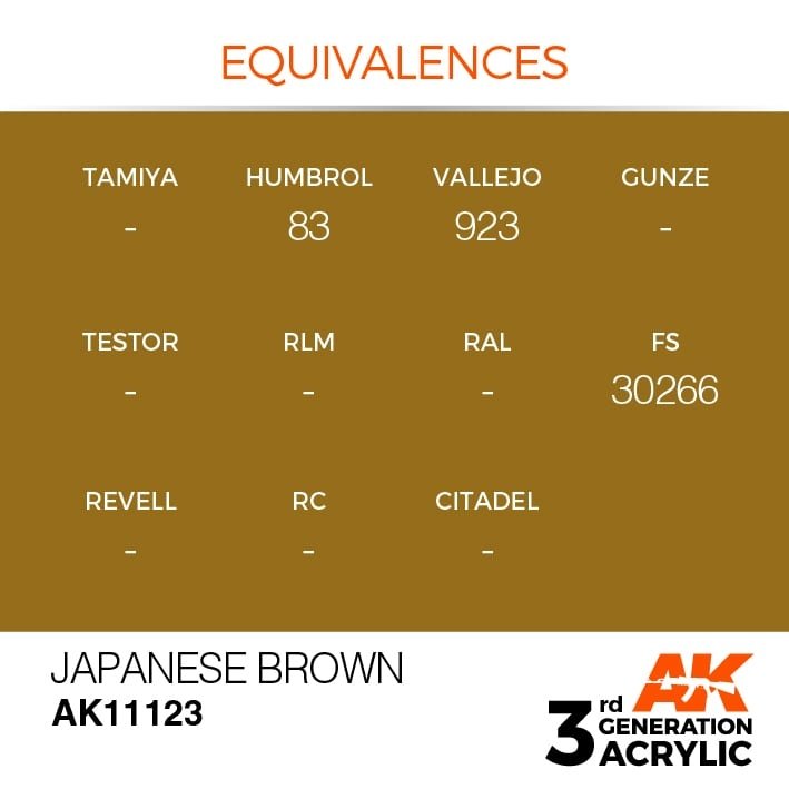 AK Interactive AK11123 JAPANESE BROWN – STANDARD 17ml – image 3