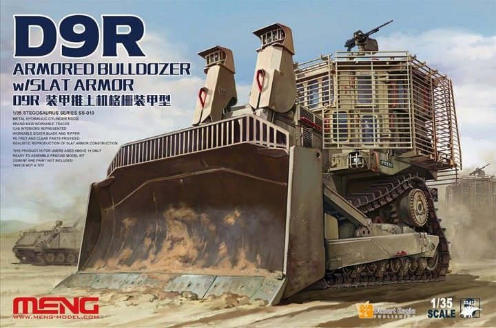 Bulldozer blindé Meng modèle SS-010 D9R avec blindage à lames
