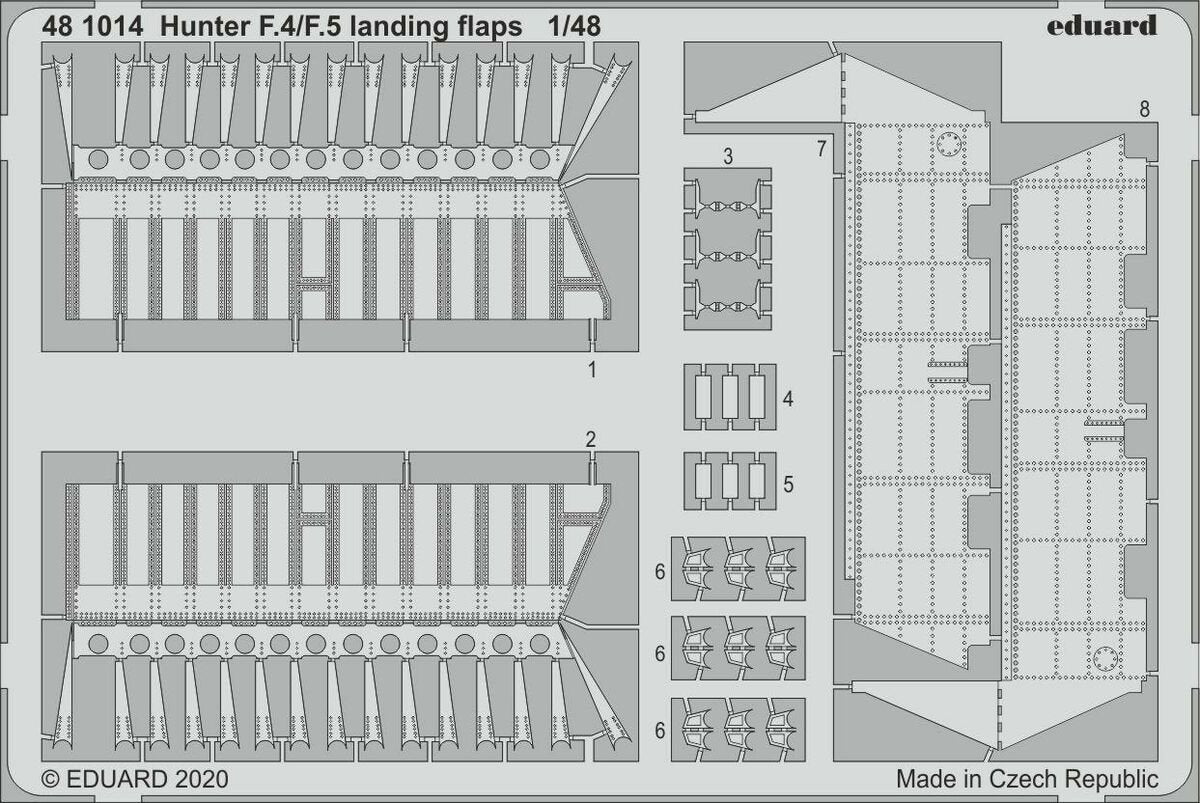 Volets d&amp;#39;atterrissage Eduard 481014 Hunter F.4/F.5 pour AIRFIX 1/48