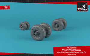 Armory Models AW48335 V-22/MV-22 Osprey wheels w/ weighted tires type “b” 1/48 – immagine 3