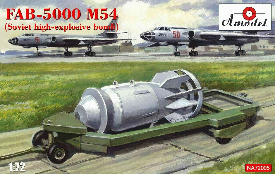 Maquette plastique Amodel NA 72005 FAB-5000 M-54 Bombe explosive soviétique à haut pouvoir explosif, échelle 1/72
