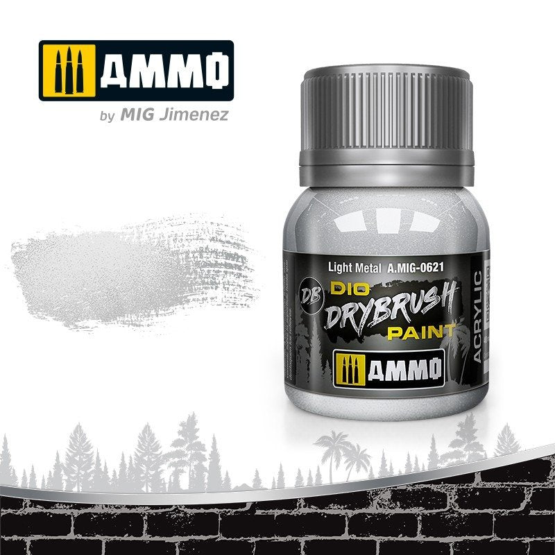 Ammo of Mig 0621 DRYBRUSH Light Metal 40ml