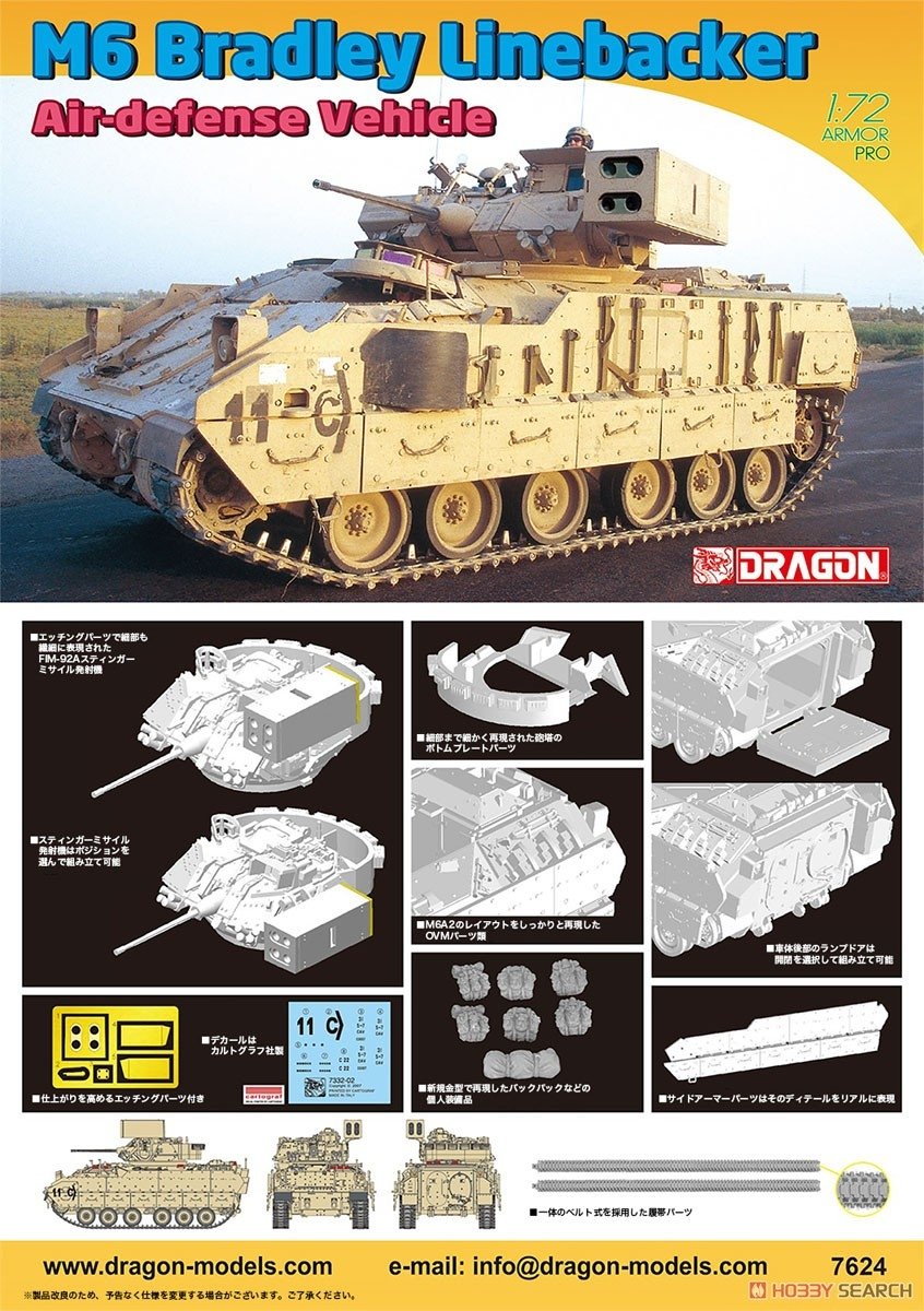 Dragon 7624 M6 Bradley Linebacker 1/72 – imagen 2