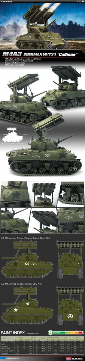 Academy 13294 M4A3 SHERMAN W/T34 CALLIOPE – Bild 2