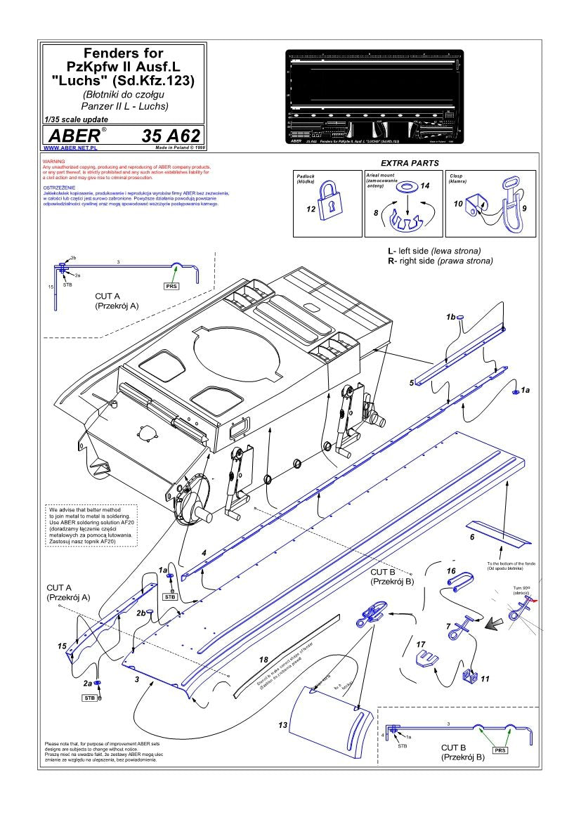 Aber 35A062 Ailes pour Panzer II, Ausf.L - Luchs (1/35)  – image 4