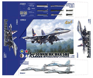 Great Wall Hobby L4831 Su-30 MKM / MK / MKA / SME &amp;#39;Flanker H&amp;#39; Multirole Fighter 4 In 1 1/48 – immagine 2