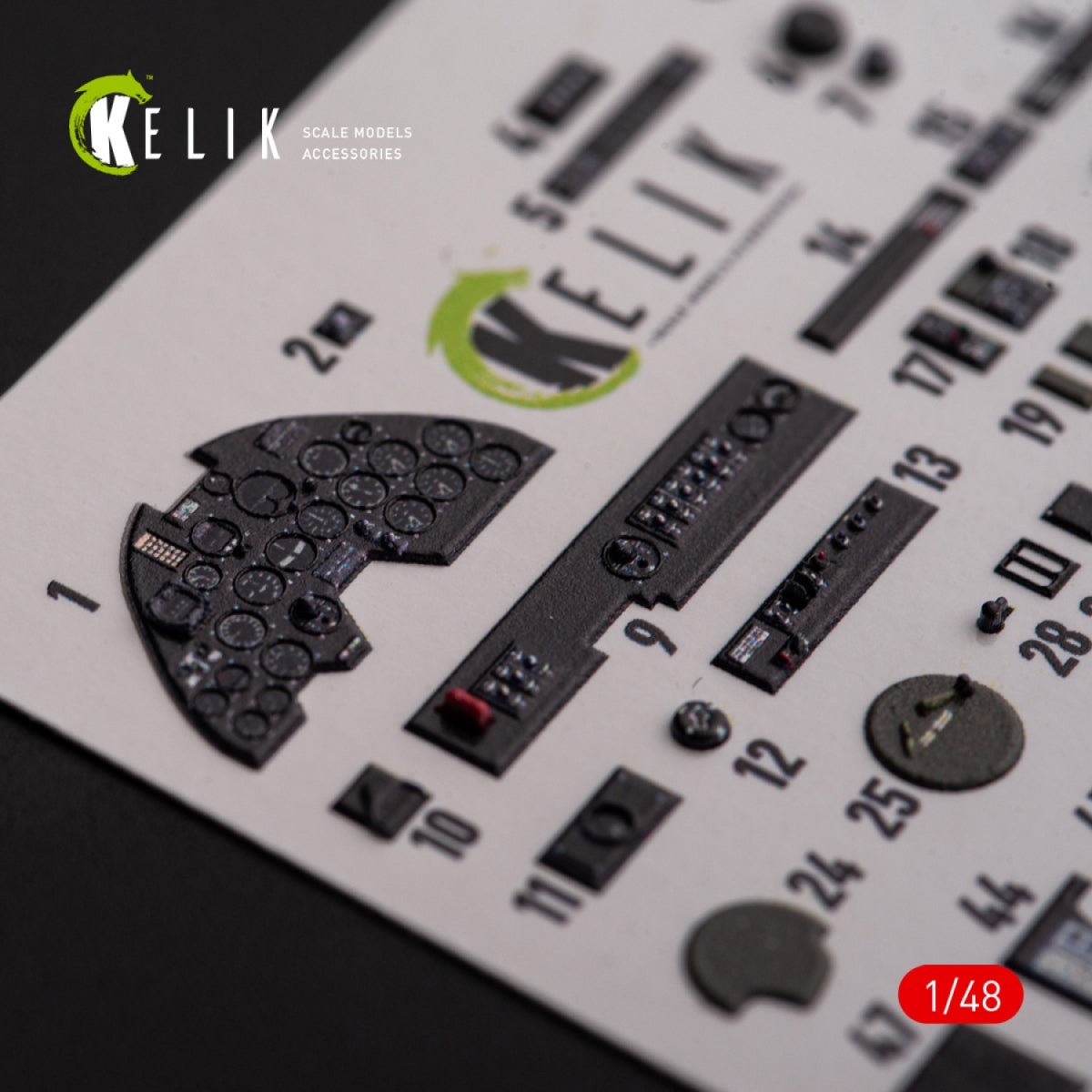 KELIK K48108 P-38F &amp;quot;Lightning&amp;quot; - interior 3D decals for Academy kit 1/48 – immagine 2