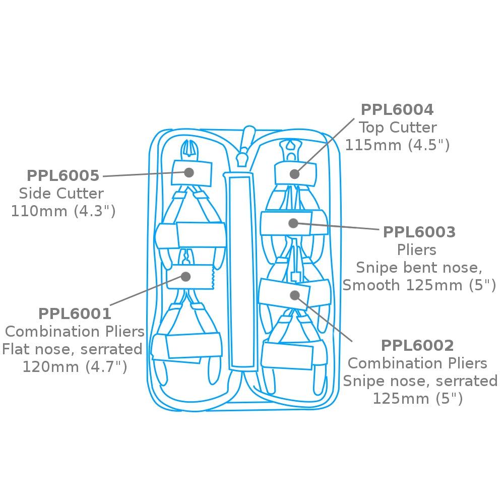 Ensemble de 5 mini-pinces Modelcraft PPL6000 dans un étui zippé – image 2