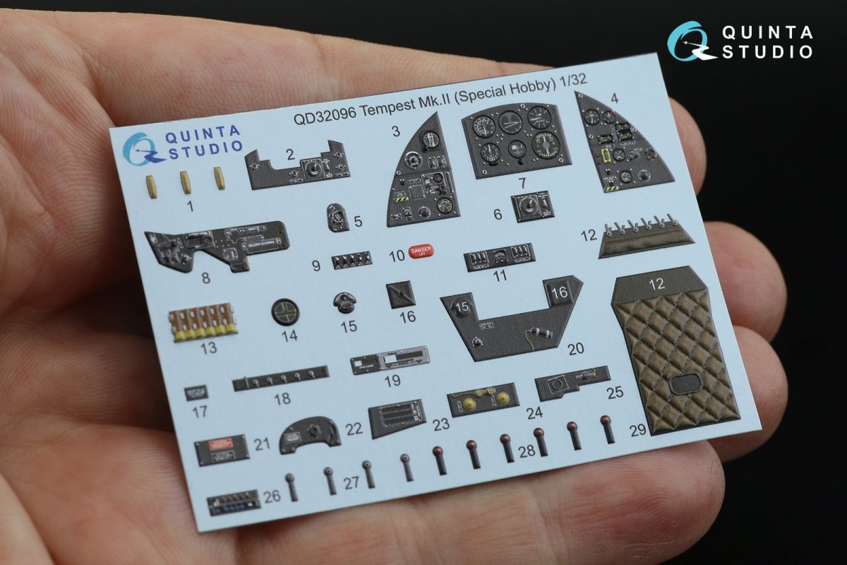 Intérieur imprimé en 3D et coloré sur papier décalcomanie Quinta Studio QD32096 Tempest Mk.II (Special Hobby/Revell) 1/32 – image 7