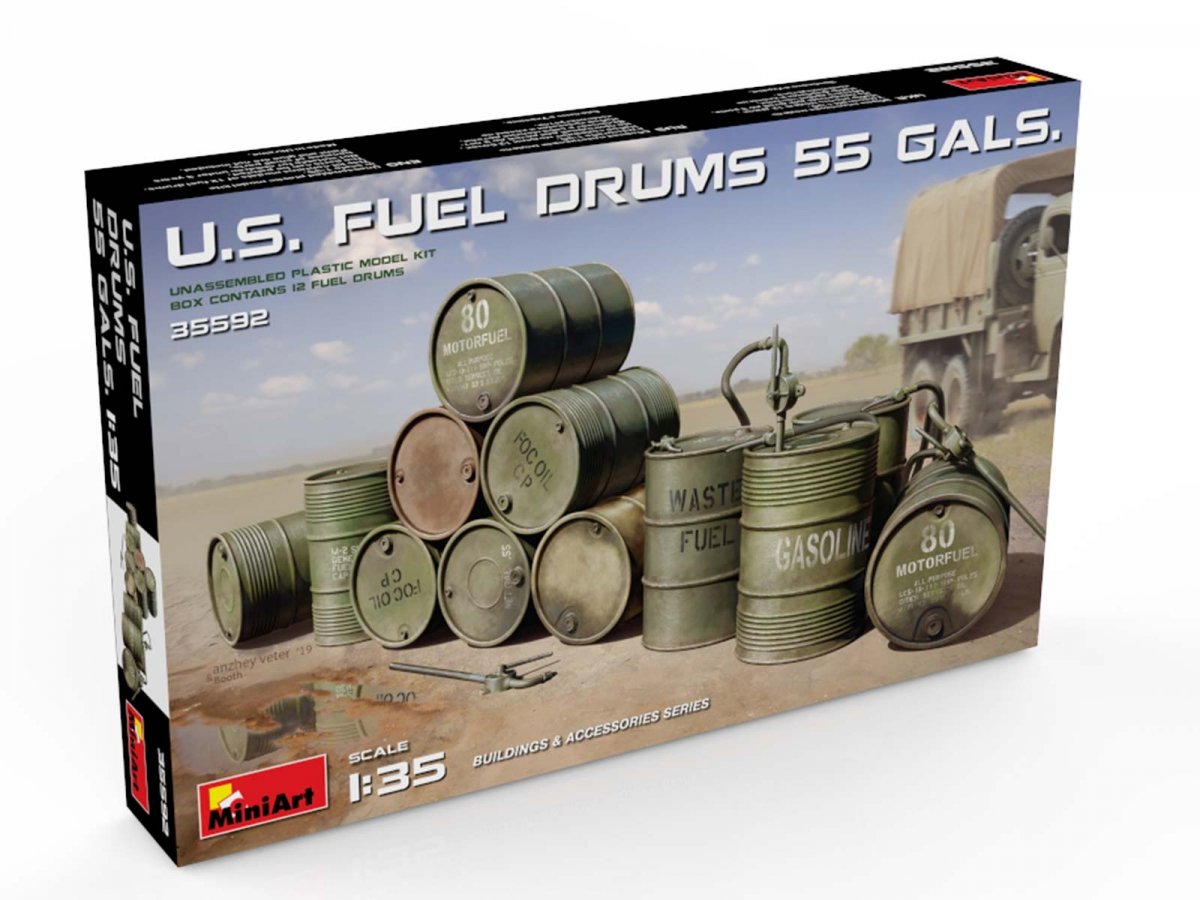 MiniArt 35592 U.S. FUEL DRUMS 55 GALS. 1/35 – imagen 2