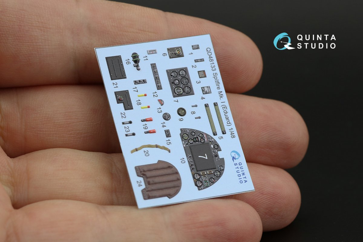 Quinta Studio QD48133 Spitfire Mk.I 3D-Printed &amp;amp; coloured Interior on decal paper (Eduard) 1/48 – imagen 9