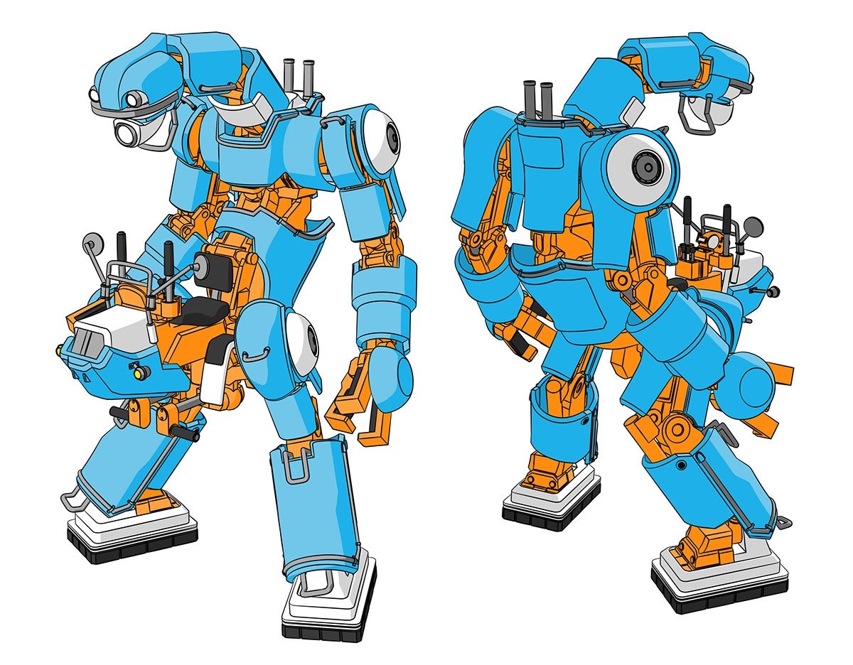 Hasegawa 64791 CHUBU 01 &amp;quot;Orange &amp;amp; Sky Blue&amp;quot; Lightweight Mechatrobot 1/35 – zdjęcie 10
