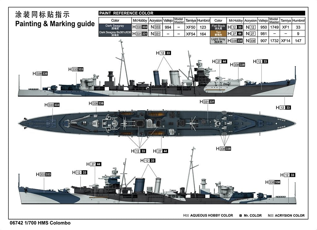 Trumpeter 06742 HMS Colombo 1/700 – image 5