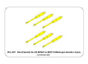 Aber 35L-221 Set of barrels for US M16A1 or M231 5,56mm gun barrels x 6 pcs. 1/35 – Bild 6